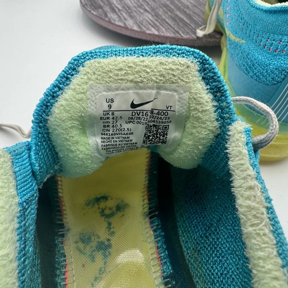 Nike Air VaporMax Flyknit 3 Sneakers Mens 9 Blue Volt‎ Running Shoes DV1628-400